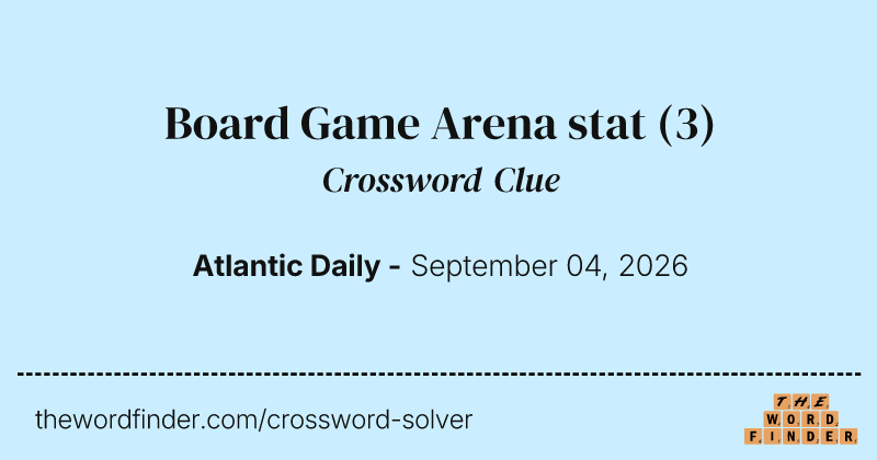 Board Game Arena stat crossword clue image