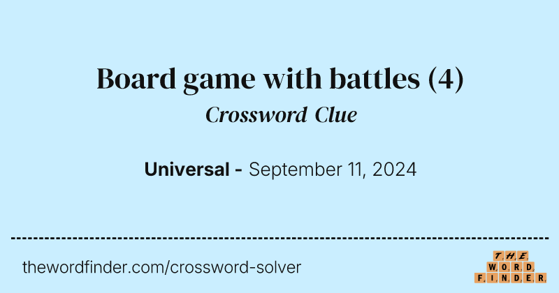 Board game with battles crossword clue image