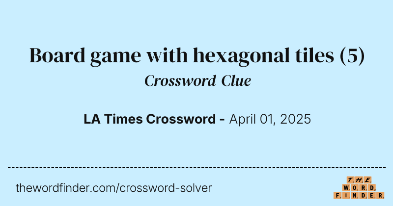 Board game with hexagonal tiles crossword clue image