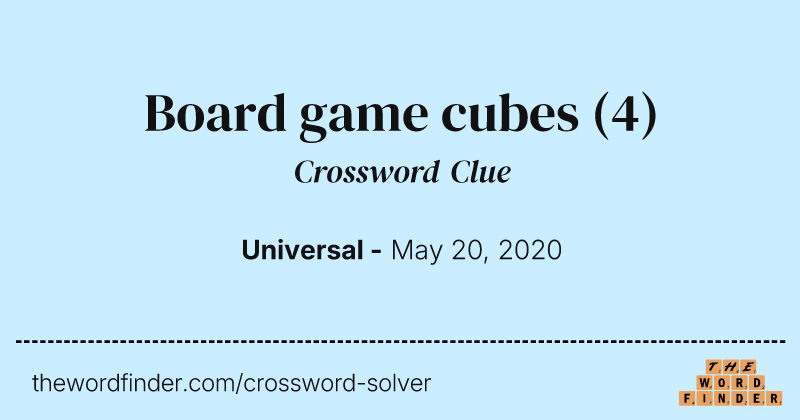 Board game cubes crossword clue image