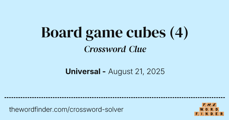 Board game cubes crossword clue image