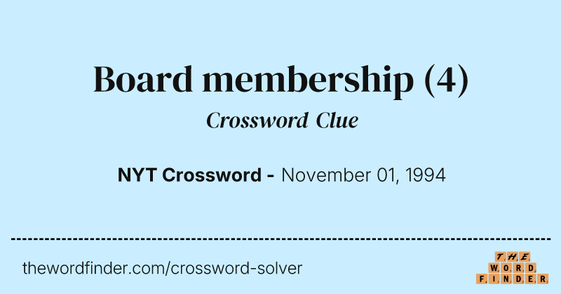 Board membership crossword clue image