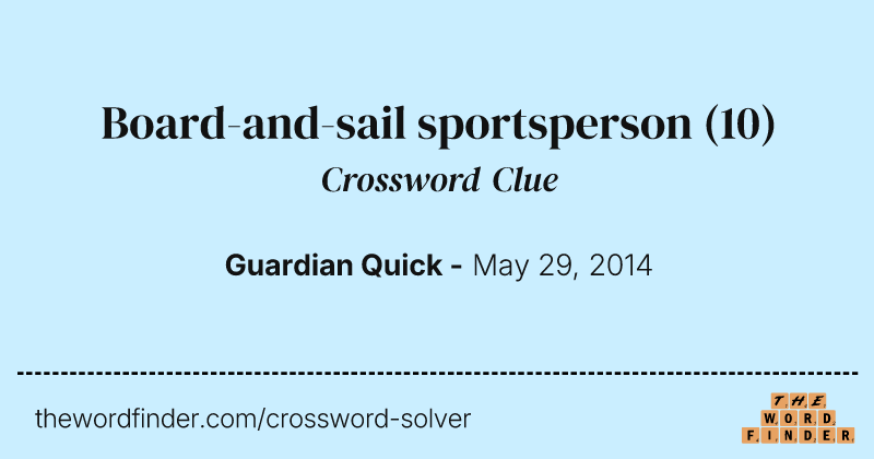 Board-and-sail sportsperson crossword clue image