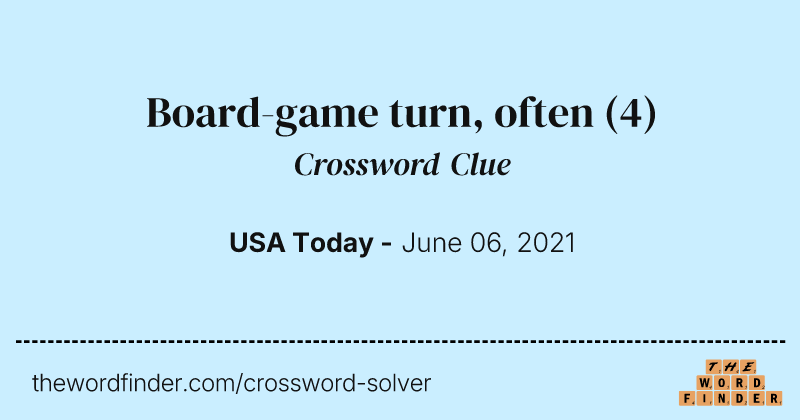 Board-game turn, often crossword clue image