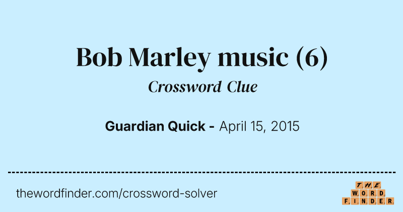Bob Marley music crossword clue image