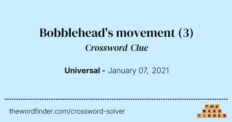 Bobblehead's movement crossword clue image