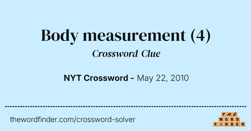 Body measurement crossword clue image