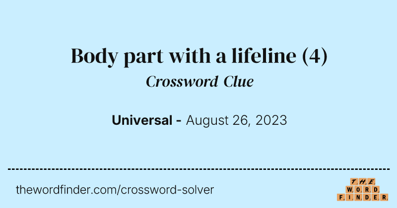 Body part with a lifeline crossword clue image