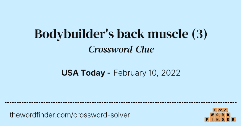 Bodybuilder's back muscle crossword clue image