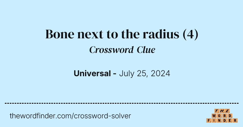 Bone next to the radius crossword clue image
