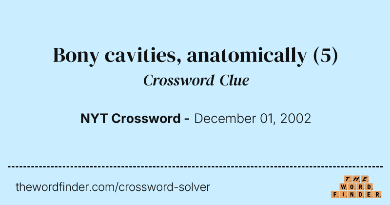 Bony cavities, anatomically crossword clue image