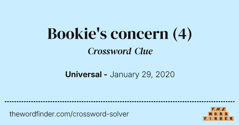Bookie's concern crossword clue image