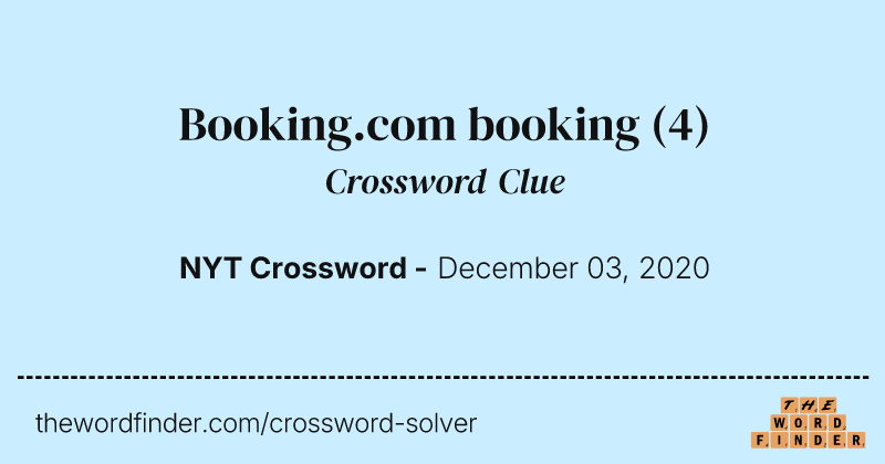 Booking.com booking crossword clue image