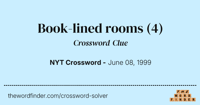 Book-lined rooms crossword clue image