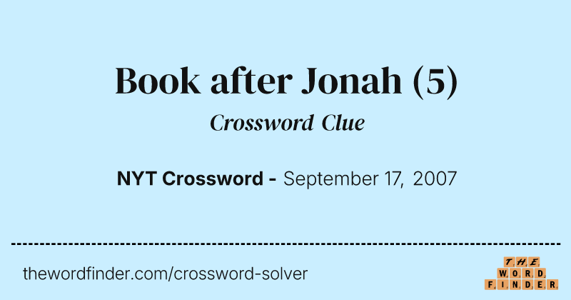 Book after Jonah crossword clue image