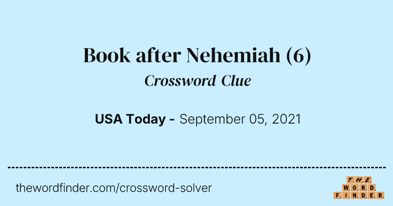 Book after Nehemiah crossword clue image