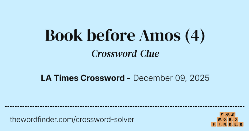 Book before Amos crossword clue image