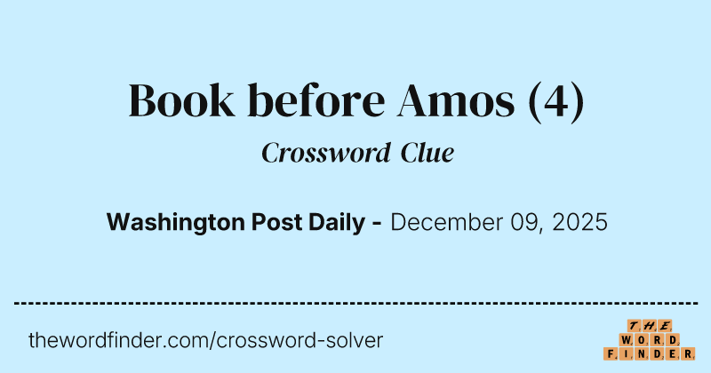 Book before Amos crossword clue image