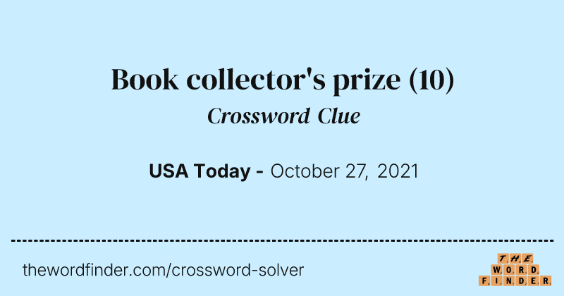 Book collector's prize crossword clue image