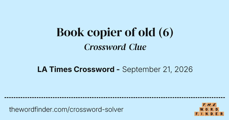 Book copier of old crossword clue image