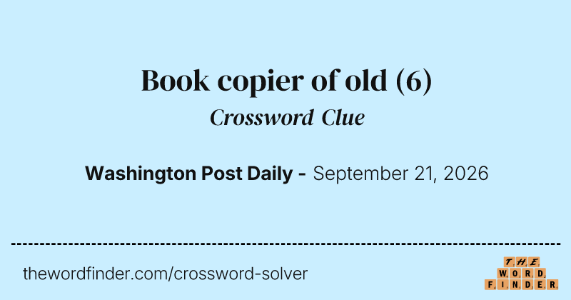 Book copier of old crossword clue image