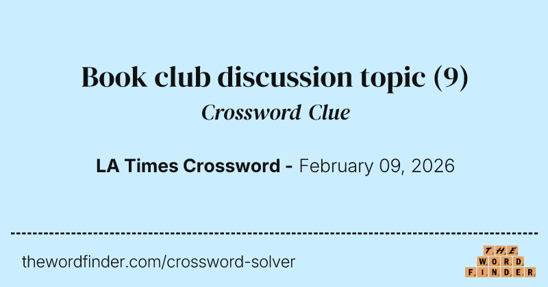 Book club discussion topic crossword clue image