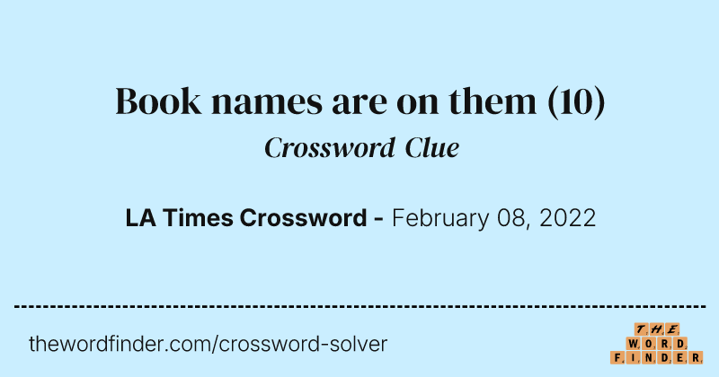 Book names are on them crossword clue image