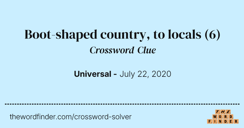 Boot-shaped country, to locals crossword clue image
