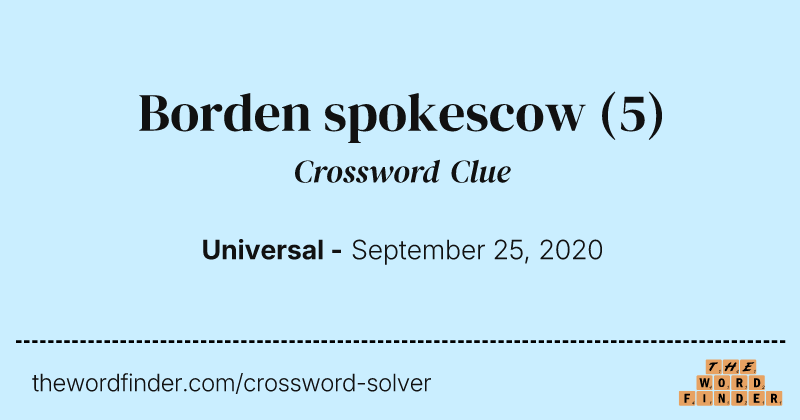 Borden spokescow crossword clue image