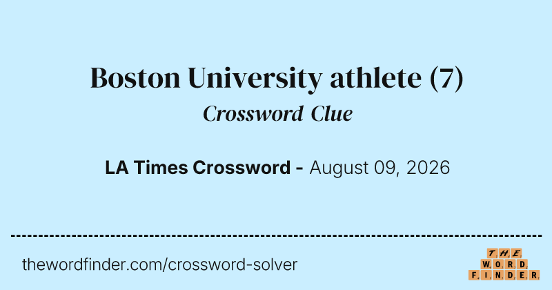 Boston University athlete crossword clue image