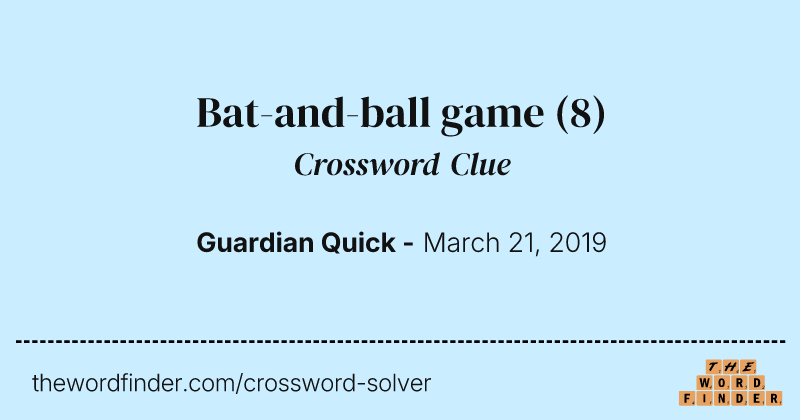 Bat-and-ball game crossword clue image