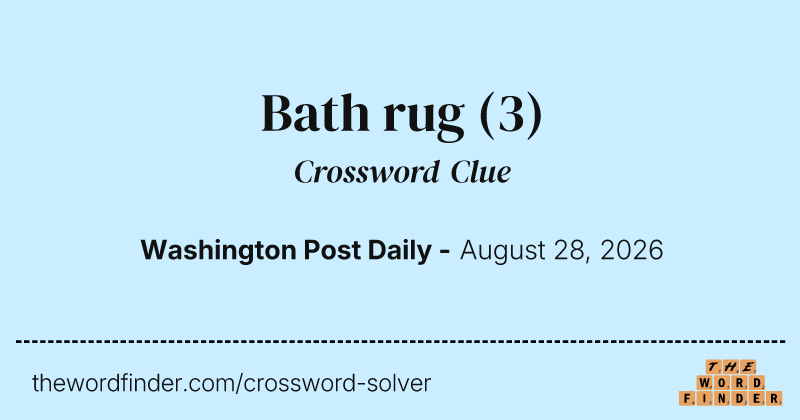 Bath rug crossword clue image