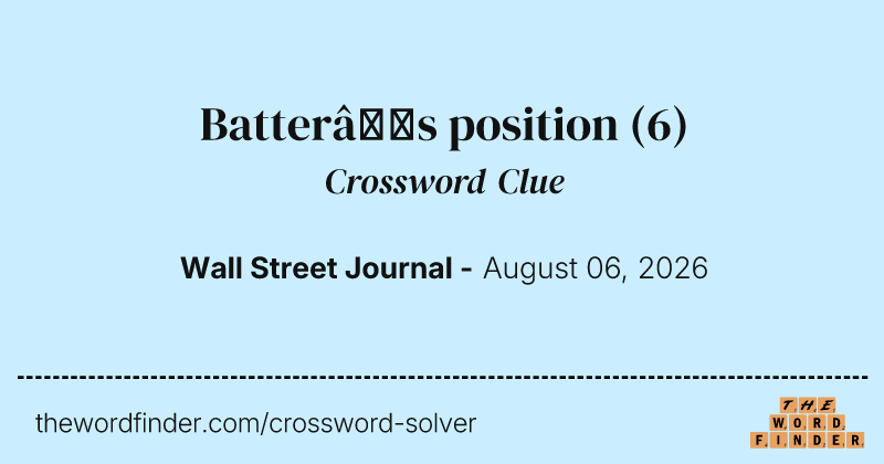 Batter’s position crossword clue image