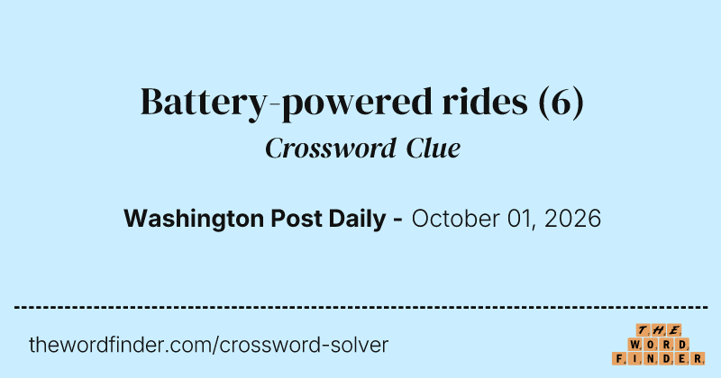 Battery-powered rides crossword clue image