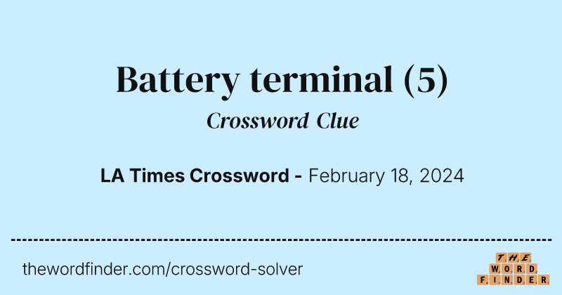 Battery terminal crossword clue image