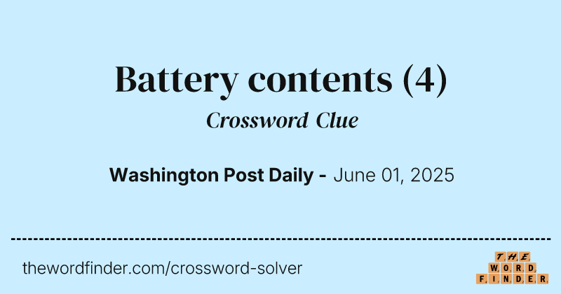 Battery contents crossword clue image