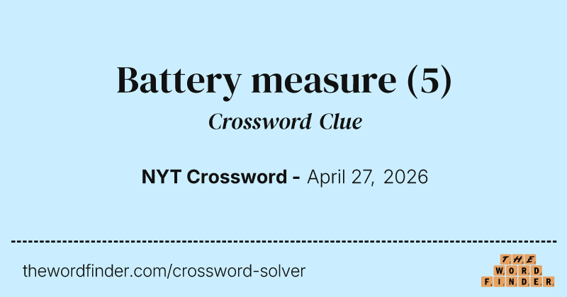 Battery measure crossword clue image