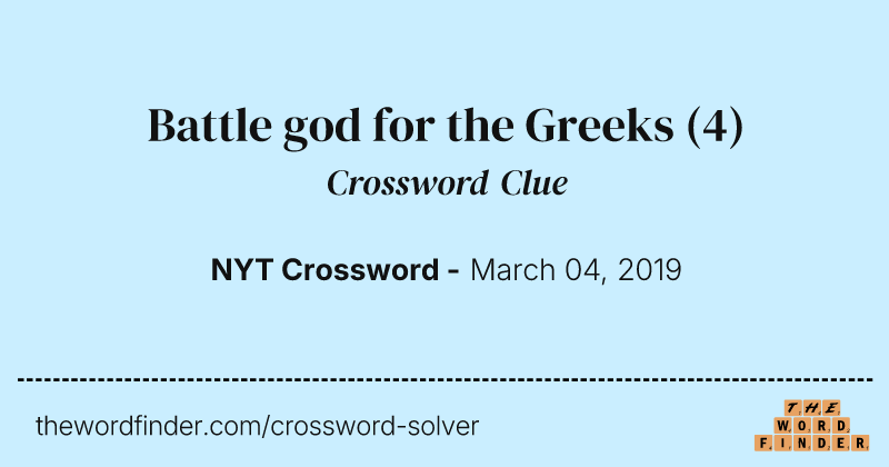 Battle god for the Greeks crossword clue image