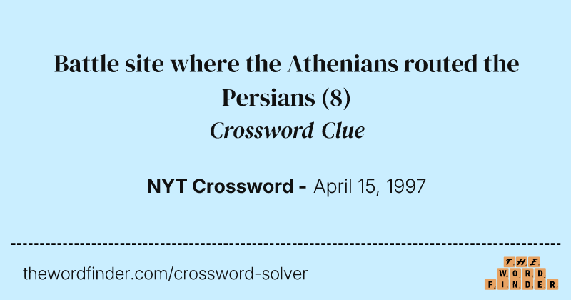 Battle site where the Athenians routed the Persians crossword clue image