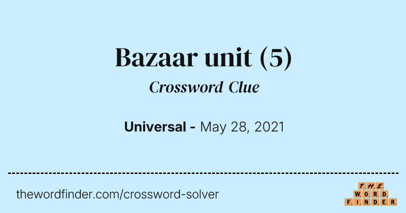 Bazaar unit crossword clue image