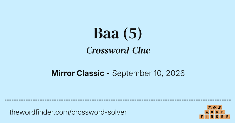Baa crossword clue image