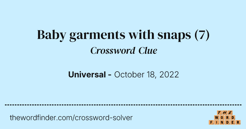 Baby garments with snaps crossword clue image