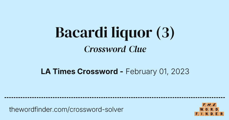 Bacardi liquor crossword clue image