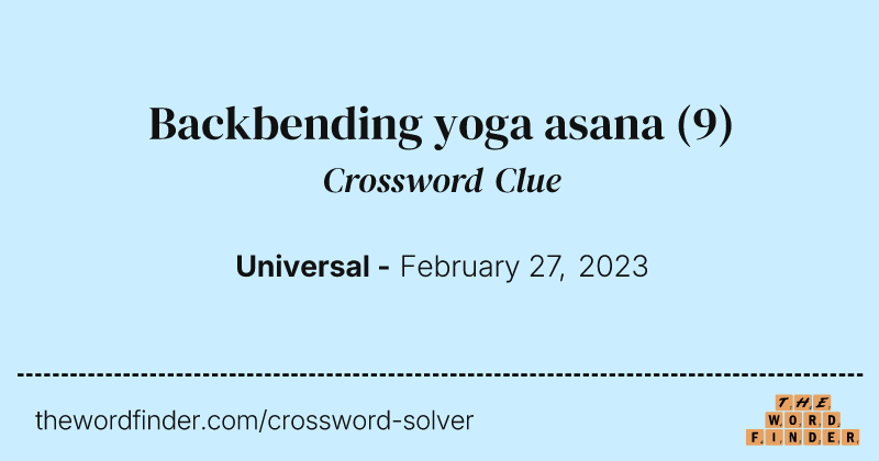Backbending yoga asana crossword clue image