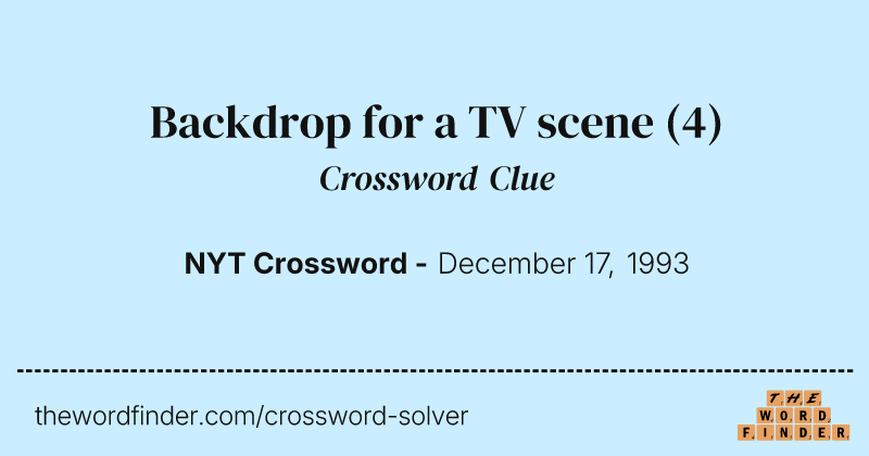Backdrop for a TV scene crossword clue image