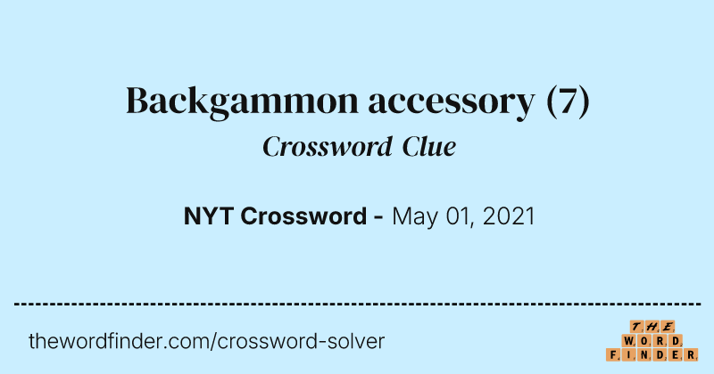 Backgammon accessory crossword clue image
