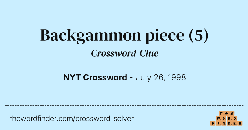 Backgammon piece crossword clue image