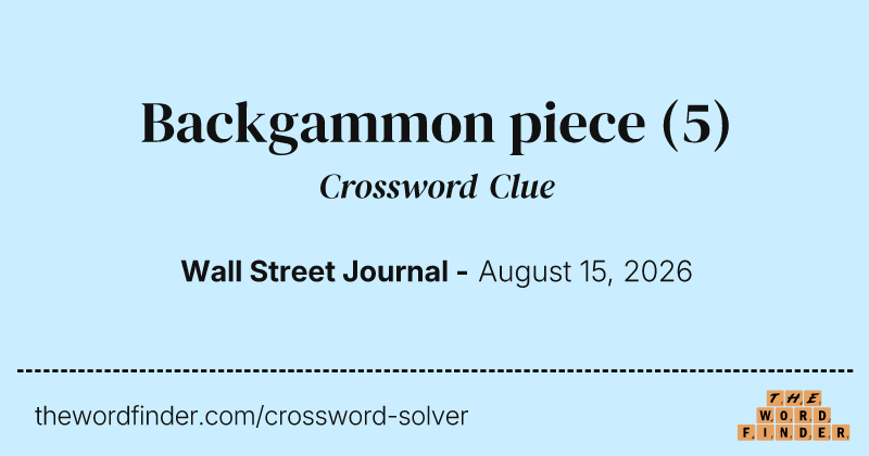 Backgammon piece crossword clue image