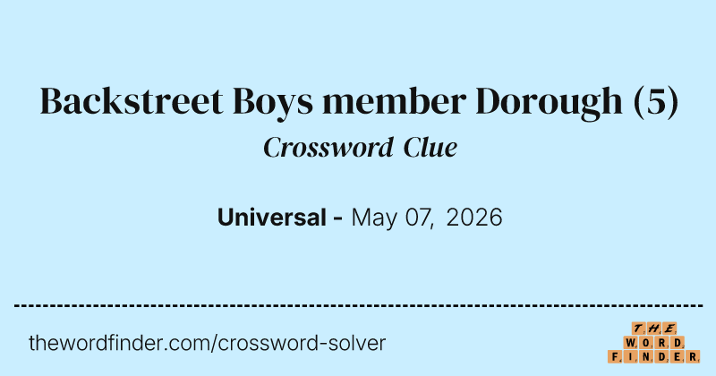 Backstreet Boys member Dorough crossword clue image