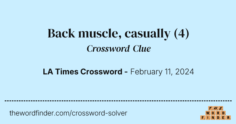 Back muscle, casually crossword clue image